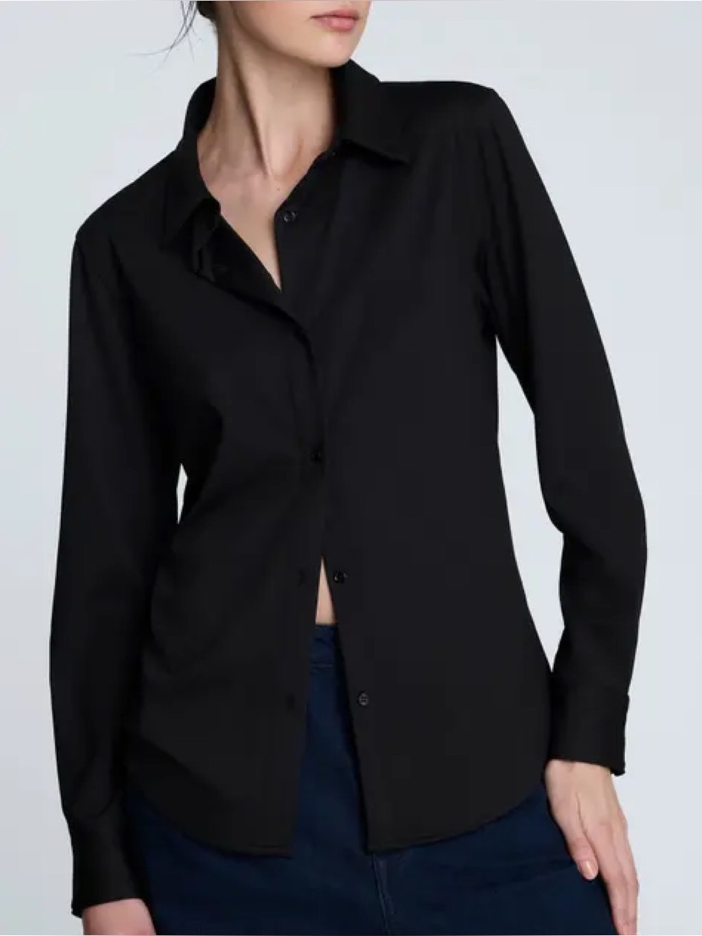 The Shirt Rochelle Behrens Button Down Shirt in Black